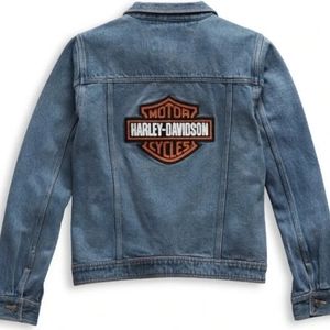 Harley Davidson Denim Jean Jacket Women's Bar Shield Logo
